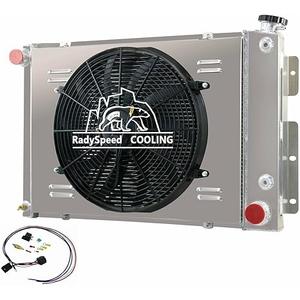 4 Row Radiator Shroud Fan Fits 1967-1969 Chevy Camaro Pontiac Firebird 5.7L V8-Replacement Radiator for 67-68-69 Chevy Camaro/Pontiac Firebird V8