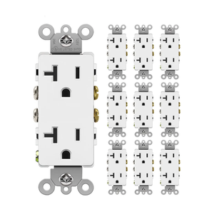 BESTTEN 20 Pack 20 Amp Decorator Receptacle, Electrical Wall Outlet, NonTamperResistant, Residential & Commercial Use, 20A/125V/2500W, UL Listed, White