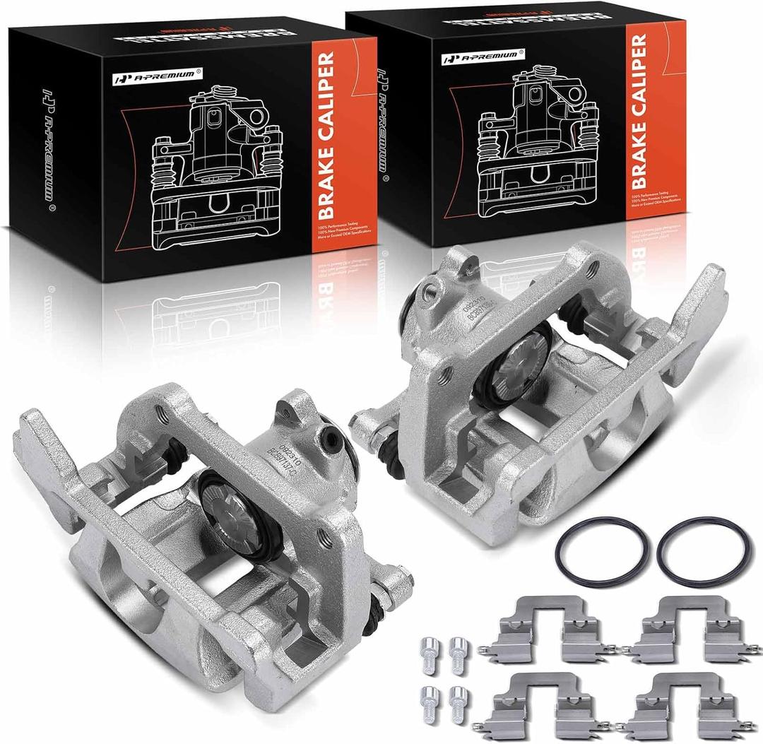 A-Premium Rear Driver and Passenger Side 2Pcs Disc Brake Calipers Assembly with Bracket Compatible with A4 2013-2016, A4 Quattro 2013-2016, Q5 2013-2017, A5 2013-2014, A5 Quattro 2013-2017, allroad