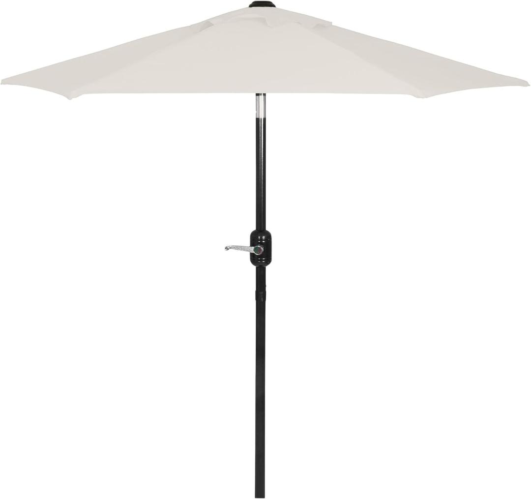 6 Ft Outdoor Patio Umbrella - Outdoor Umbrella for Patio, Pool, Table, Garden, Deck, & Beach - Easy Open/Close Crank and Push Button Tilt Adjustment - Beige Market Umbrellas