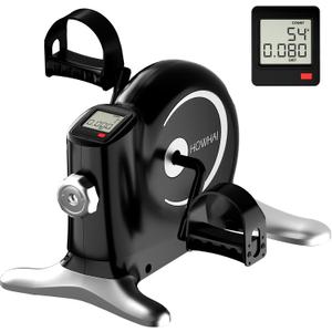 Under Desk Bike Pedal Exerciser, Mini Exercise Bike for Arm/Leg Exercise, Portable Peddler with LCD Display