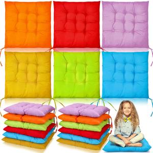 12 Pcs Meditation Floor Cushion Pillows Bulk, 15.7 Inch School Flexible Floor Pillow Cushions for Classroom Sitting Indoor Outdoor Living Room Yoga, 6 Colors