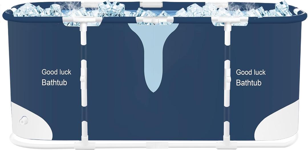 STARBRILLIANT Foldable Soaking Bathing Tub for Adults, Adult Spa Freestanding Bathtub for Recovery, Soaking Standing Bath Tub for Shower Stall, Separate Family Bathroom SPA Tub