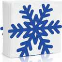 Christmas Napkin Holder for Tables Blue Snowflake Metal Cocktail Napkin Holder Rustic Snowflake Tissue Paper Dispenser for Winter Xmas Storage Farmhouse Restaurant Kitchen Party