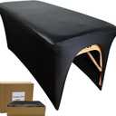 32Inch Lash Bed Cover 1 Pack|PU Leather Massage Table Cover|Soft Comfortable Spa Bed Cover for Salons Spa Home Use (Black)