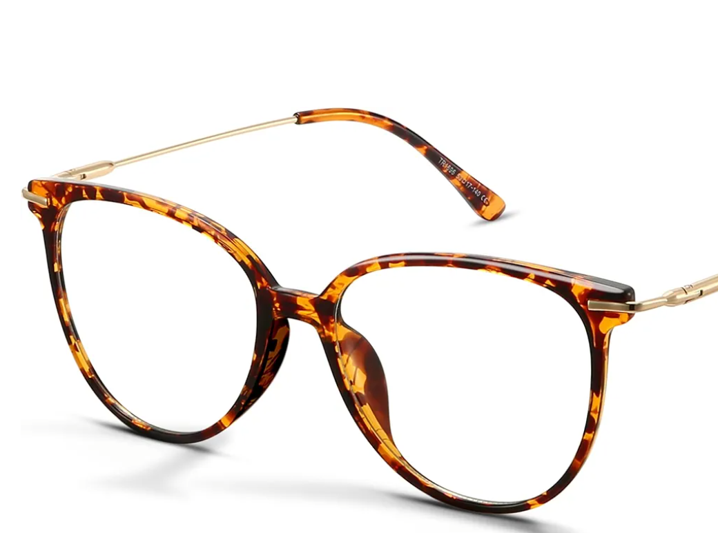 Gaoye Blue Light Blocking Glasses - Trending Round TR90 Frames, Metal Arms, UV400 Protection - Matching Soft Case