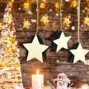 Jetec 12 Pieces Christmas Wooden Star Ornaments Blank Cutout Stars Sign Rustic Wooden Farmhouse Hanging for Christmas Tree Ornaments Decorations(White)