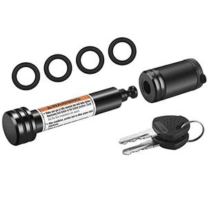 METOWARE Trailer Hitch Lock - 5/8" Dia Locking Hitch Pin, Anti-Theft Trailer Receiver Lock, Fits 2" Receiver Tubes, Class III & IV Hitch Receivers, Black (1 Pack)