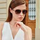 CARFIA Retro Trendy Pilot Sunglasses for Women Polarized UV Protection, Lightweight Outdoor Driving Lady Sunnies Metal Frame