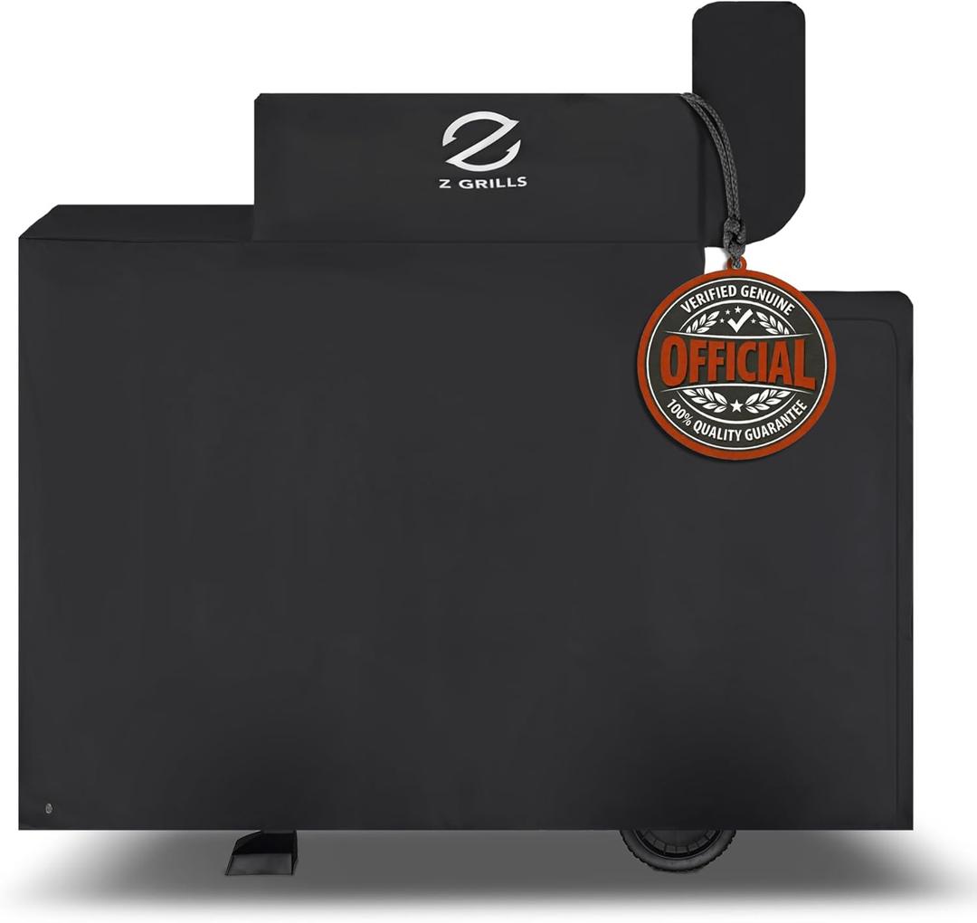 Z GRILLS Pellet Grill Cover 54 Inch | Official Genuine | Upgraded 600D Polyester Fabric, Heavy Duty, Waterproof, Weather Resistant Full Length Grill Cover for 600 Series Pellet Smoker