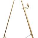 Deco 79 Metal Scroll Display Easel Tall Adjustable Floor 3 Tier Floor Standing Easel, Display Stand 21" x 25" x 48", Gold, 23" X 24" X 48"