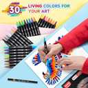Acrylic Paint Markers,30 Colors Dual Tip Paint Pens for Wood, Canvas, Stone, Rock Painting, Glass, Ceramic Surfaces, DIY Crafts Making Art Supplies