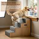 Wooden Dog Stairs for Small Large Dogs,Dog Steps for Couch Bed 18" H,Pet Stairs with Soft Carpeted Steps, Pet Steps for Cats Puppy Doggy Senior Pets up to 100 LBS