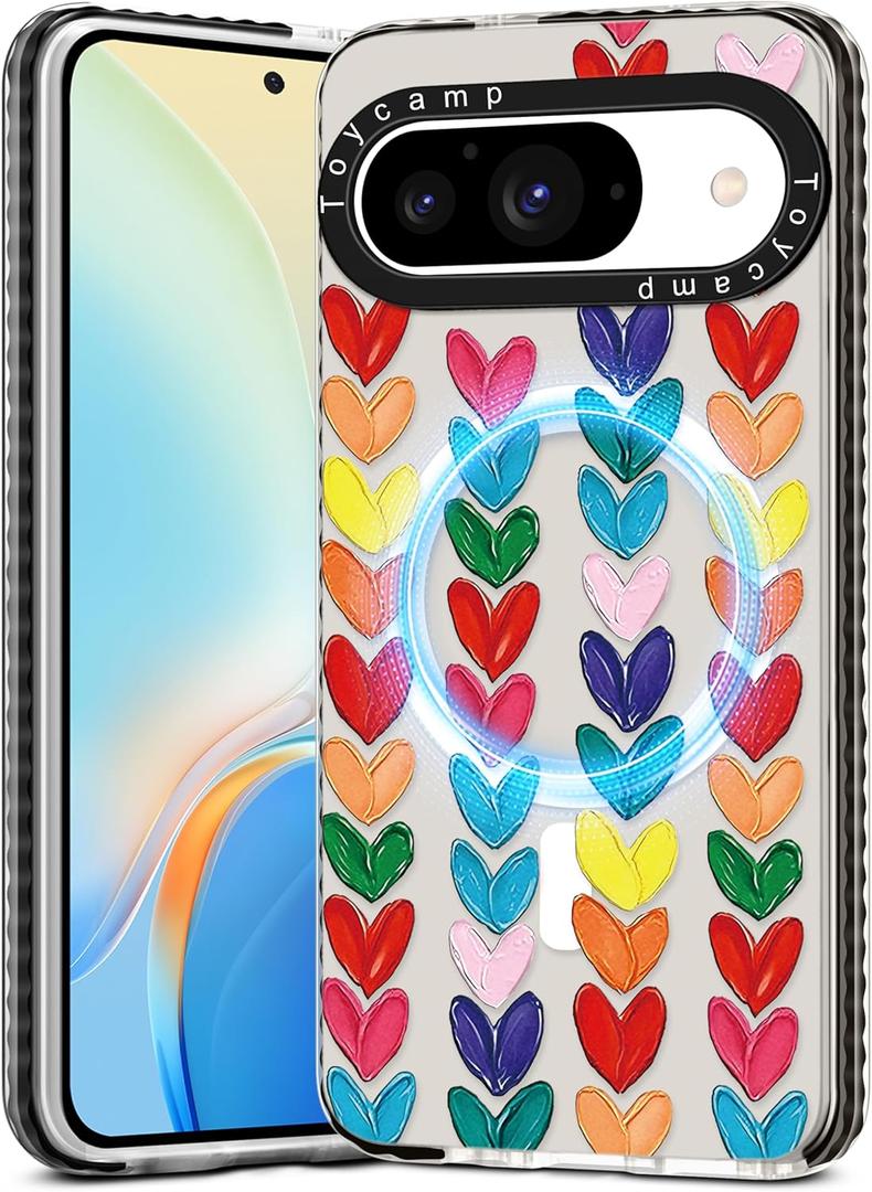 Toycamp for Pixel 9 Pro/Pixel 9 Case - Compatible with MagSafe Women Girls Cute Phone Cover Magnetic with Shockproof Protective Girly Pretty Designer for Google 9 Pro/Pixel 9 Cases, Heart