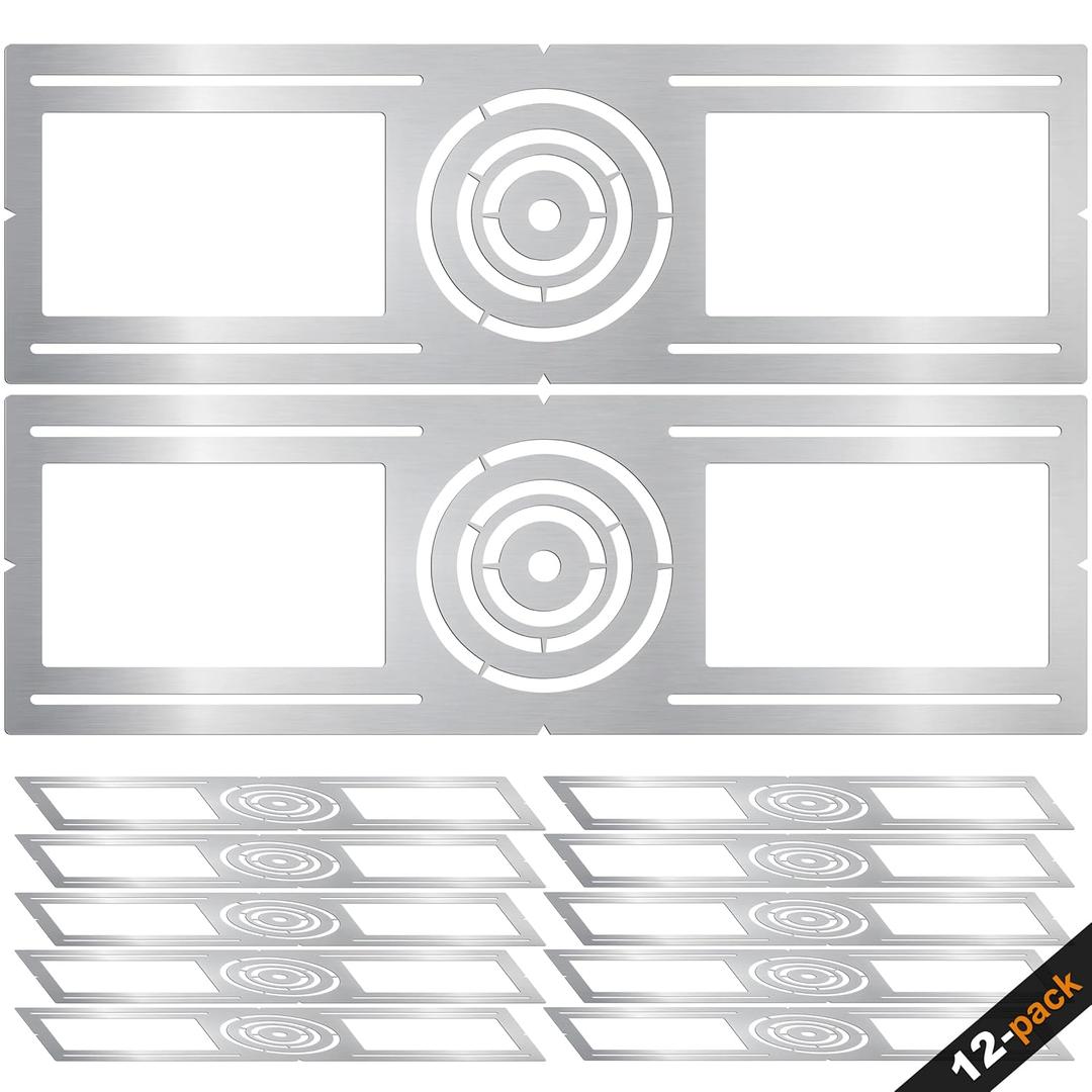 New Construction Mounting Plate, 3-4-6 Inch, LED Recessed Lighting Housing Kits, Flat Steel Rough in Bracket Fixture for LED Light Bar, 12PC Shallow Recessed Lighting Housing Plate (Silver)
