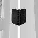 goldenwarm Pack of 3 Matte Black Heavy Duty Iron Door Hinges, 4 Inch x 4 Inch Interior and Exterior Black Door Hinges with 5/8" Radius Corners