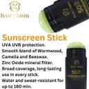 Ivoryloom Sunscreen Stick SPF 50 | Broad Spectrum UVA/UVB Protection | Zinc Oxide | Camellia, Wormwood, Beeswax, Vitamins A, C & E | Perfect For DRY SKIN | Organic | Water Resistant |1.41 OZ