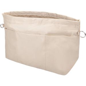 Vercord Handbag Purse Tote Pocketbook Organizer Insert Zipper Closure 11 Pockets 3 Sizes Many Colors (Small, Milky Beige)