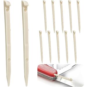 Saillong 12 Pack Toothpicks Compatible with Victorinox/Swiss Army Knife 91mm 3 1/2 2 inch Toothpick Replacement Compact Sturdy Army Pocket Knife Accessories Cleaning Teeth Opening Zip Ties