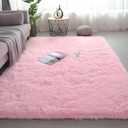Shag Area Rugs for Bedroom Living Room,4X6 Ultra Soft Fluffy Area Rugs for Dorm, Indoor Carpet Nursery Rugs for Kids Girls Room Home Decor, Pink