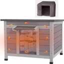 Outdoor Cat House with Insulated Liner Weatherproof Feral Cat Shelter for Winter, 20.9"D x 23.6"W x 18.3"H