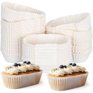 1000Pcs Oval Cake Paper Cups Grease Proof Cupcake Liners Boat Shape Paper Cups Bread Trays for Cake Balls Muffins Cupcakes Bread Loaf Pans for Baking