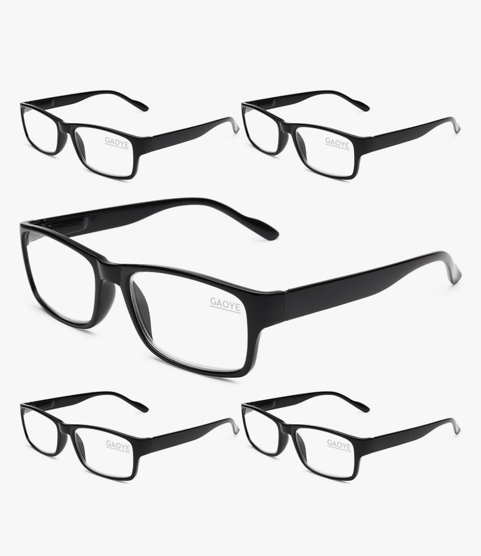Gaoye Professional Reading Glasses for All Day - Computer Readers with Blue Light Protection - Black, +5.5