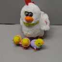 Plush Electric Stuffed Laying Egg Chicken Toy Doll with Sound Music Easter for Boys Girls (Baise01)