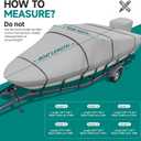1200D Waterproof Boat Cover Trailerable Marine Grade Polyester Universal Fits V-Hull, Bass, Runabout,Fishing,Ski Boat with Motor Cover,More Straps (Gray, 14' - 16' L, UP to 90" W)