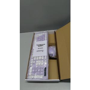 Wireless Keyboard and Mouse Combo, FullSized Wireless Keyboard and Adjustable DPI Mouse, 2.4GHz USB Receiver, Silent Keyboard and Mouse for PC, Windows, MAC, Desktop, Laptop(Purple)