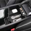 SXCY for 2018-2024 2025 XC60/2018-2024 XC90 Center Console Organizer for Volvo XC60 Accessories 2024 2025 XC60 Center Console Tray 2024 XC60 XC90 Armrest Console Organizer(with Coin Holder)