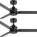 2 Pack 48 Inch Ceiling Fans without Light Remote Control, 6-Speed, Quiet Reversible DC Motor, 3-Blade, Industrial Indoor/Outdoor Ceiling Fan No Light for Living Room Patio, Black