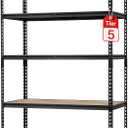 Storage Shelving Unit, 5-Tier Adjustable Metal Storage Shelves, 48" L x 18" W x 72" H Heavy Duty Garage Storage Shelves for Kitchen Pantry Basement Bathroom Laundry