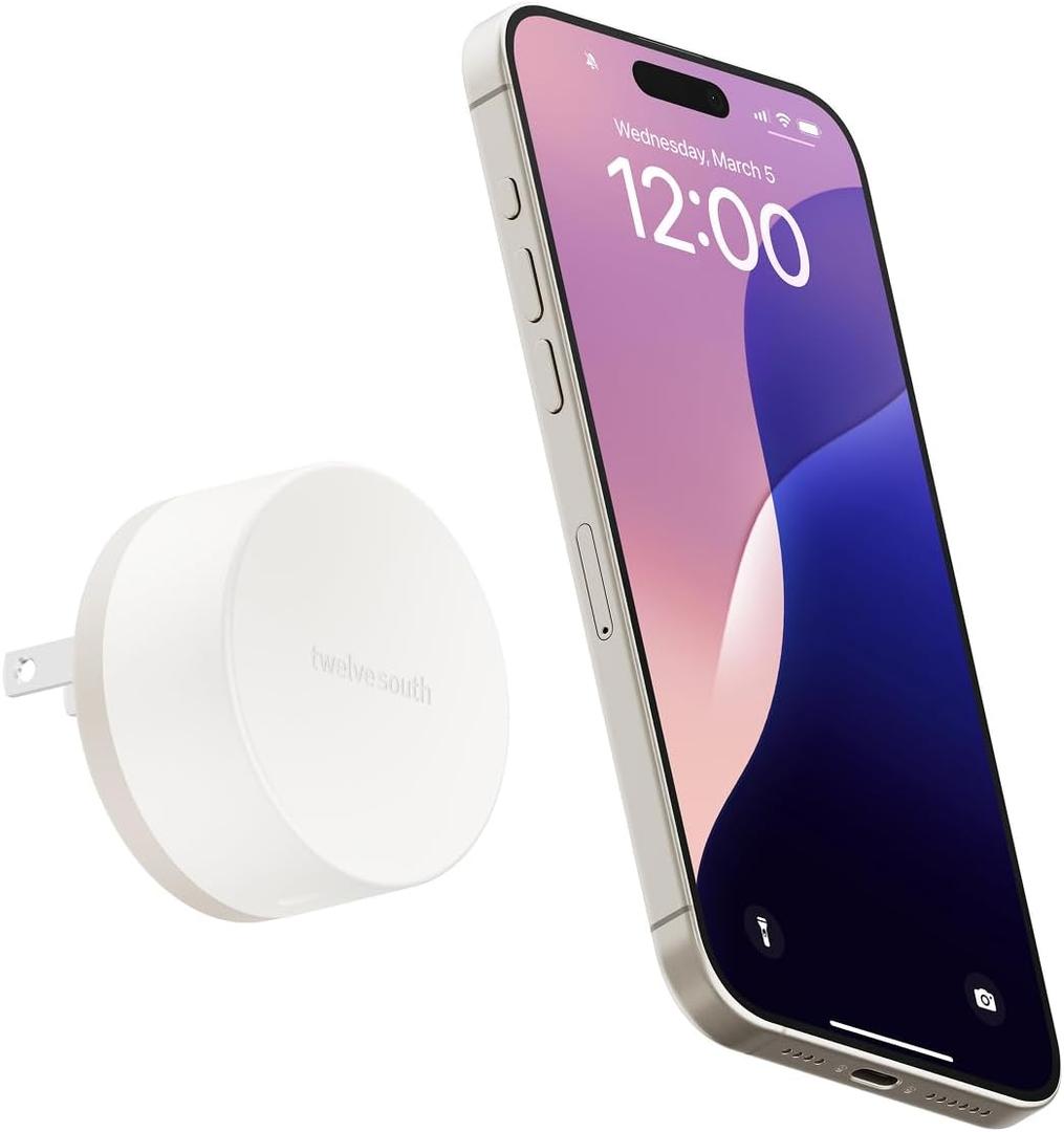 Twelve South PowerBug MagSafe Compatible Qi2 Magnetic Wireless Charger with 35W USB-C Hub Fast Charging for iPhone 17, 16, 15, 14 & More Dune