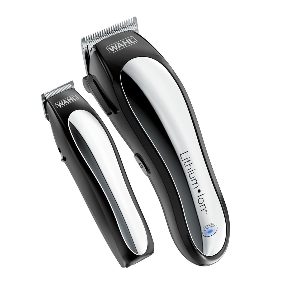 Wahl USA Clipper Rechargeable Lithium Ion Cordless Haircutting Clipper & Battery Trimming Combo Kit Electric Clipper for Grooming Heads, Beards, & All Body Grooming Model 79600-2101P