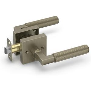 Asidrama 1 Pack Brushed Antique Brass Privacy Door Handles, Door Lever with Door Knobs Indoor for Bedroom or Bathroom, Heavy Duty Door Handles Interior with Locks for Left Right Sided Doors