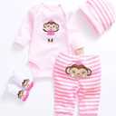 Reborn Baby Girl Doll Clothes 20-22 Inches Newborn Baby Girl 4 Pieces Accessories Set