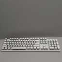 Redragon K710 Wireless Typewriter Mechanical Gaming Keyboard, Bluetooth/2.4Ghz/Wired, RGB LED Backlit, Blue Switch - Clicky, Rechargeable, Solid Metal Panel, Round Keycaps, White