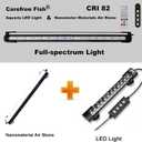 Carefree Fish Aquarium 24/7 Mode Timer Submersible LED Light Full Spectrum CRI 82~85 Tank Underwater Light & Nanometer Materials Air Stone 3Ft Tubing Waterproof Rating IP68 (No Included Air Pump)