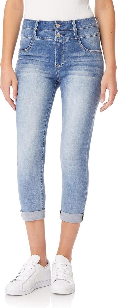 WallFlower Women's Juniors InstaSoft High-Rise Sassy Fit Skinny Stretch Crop Jeans (Mel), Size 22