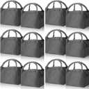 Chunful 12 Pcs Lunch Bags Bulk Insulated Reusable Lunch Bags Pouch with Aluminum for Women Adult Office Work Employees (Gray)