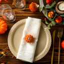 Geelin Pumpkin Napkin Weight Orange and Silver Ceramics 2 Inch H Sturdy Napkins Weight Decoration for Fall Thanksgiving Party Decor Holiday Handmade Gifts(Pumpkin,Orange)