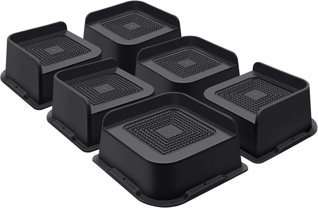 ANNKUT Bed Risers 2 Inch Heavy Duty, Furniture Risers for Bed Desk Table Sofa Couch,Oversized Bed Lifts Risers,Support up to 5000 Lbs(6 Pack Black)