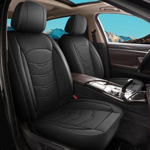 Car Seat Covers Fit for Toyota Highlander:2007-2025 SUV Seat Covers Full Set Luxury Leather Automotive Seat Covers Waterproof Seat Protectors Compatible Airbags(5 Seat,Black)