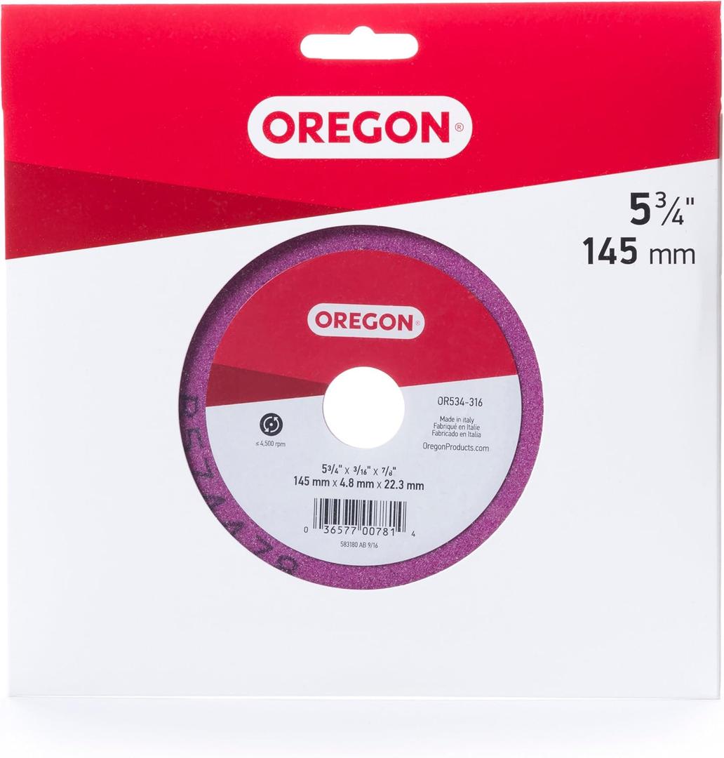 Oregon Aluminum Oxide Fine Vitrified Grinding Wheel, 5-3/4" x 3/16", for Bench Grinder