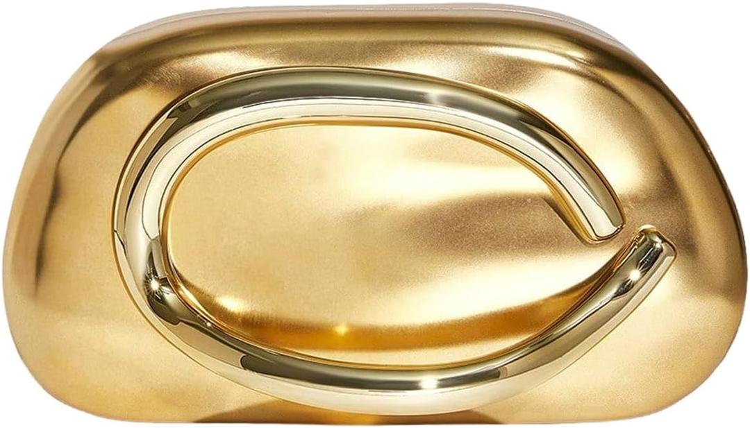 QWINEE Women's Metallic Evening Handbags Glamorous Crossbody Handbags Party Mini Clutch Purse (Gold)