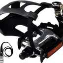 YBEKI Pro-Grade Spin Bike Pedals with Toe Clips & 4D Adjustable Straps - 9/16" Alloy Spindle for Mountain Road Bikes/Peloton/Schwinn/Sunny Bikes | 500lb Load Capacity 