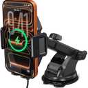 Wireless Car Charger Phone Mount, 15W Fast Charging Car Mount Charger with Auto Clamping, Car Charger Phone Holder for iPhone, Wireless Charger Car Mount for Dashboard & Windshield