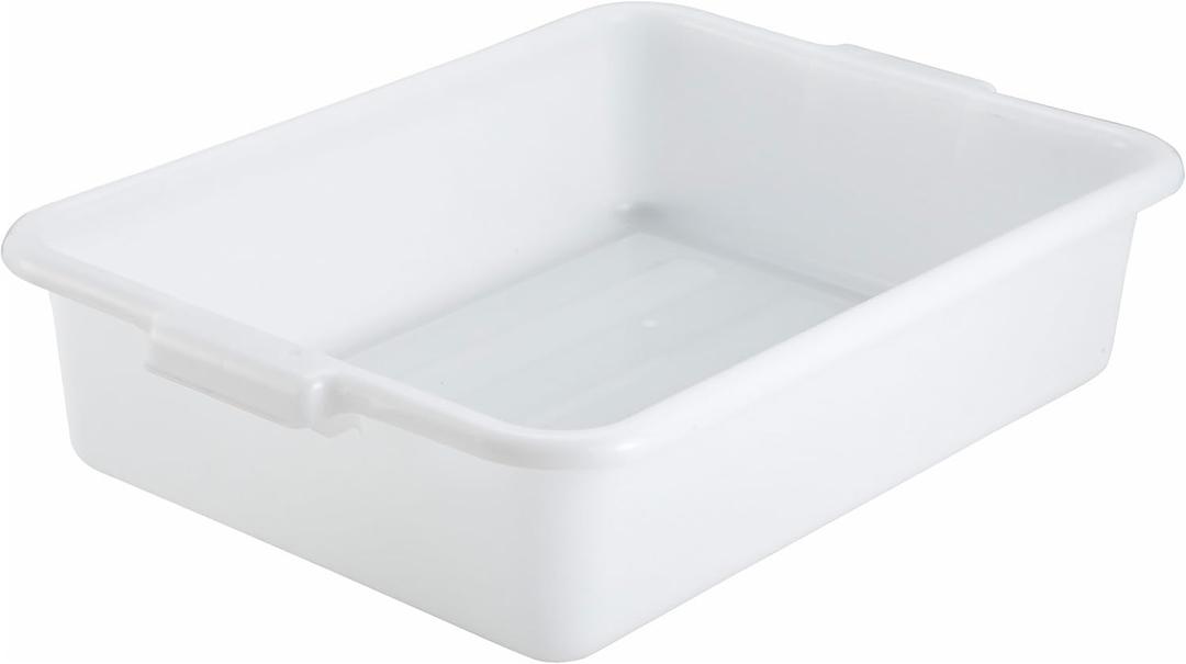 Winco 5" White Bus Box Dish Tub for Restaurants