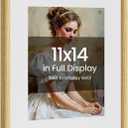11x14 Picture Frame Natural Oak Wood From California-USA with Real Tempered Glass, Handcrafted 11 x 14 Diploma Frame Matted to 8x10 Photo,Certificate,Degree,Graduation Picture Display on Wall Decor